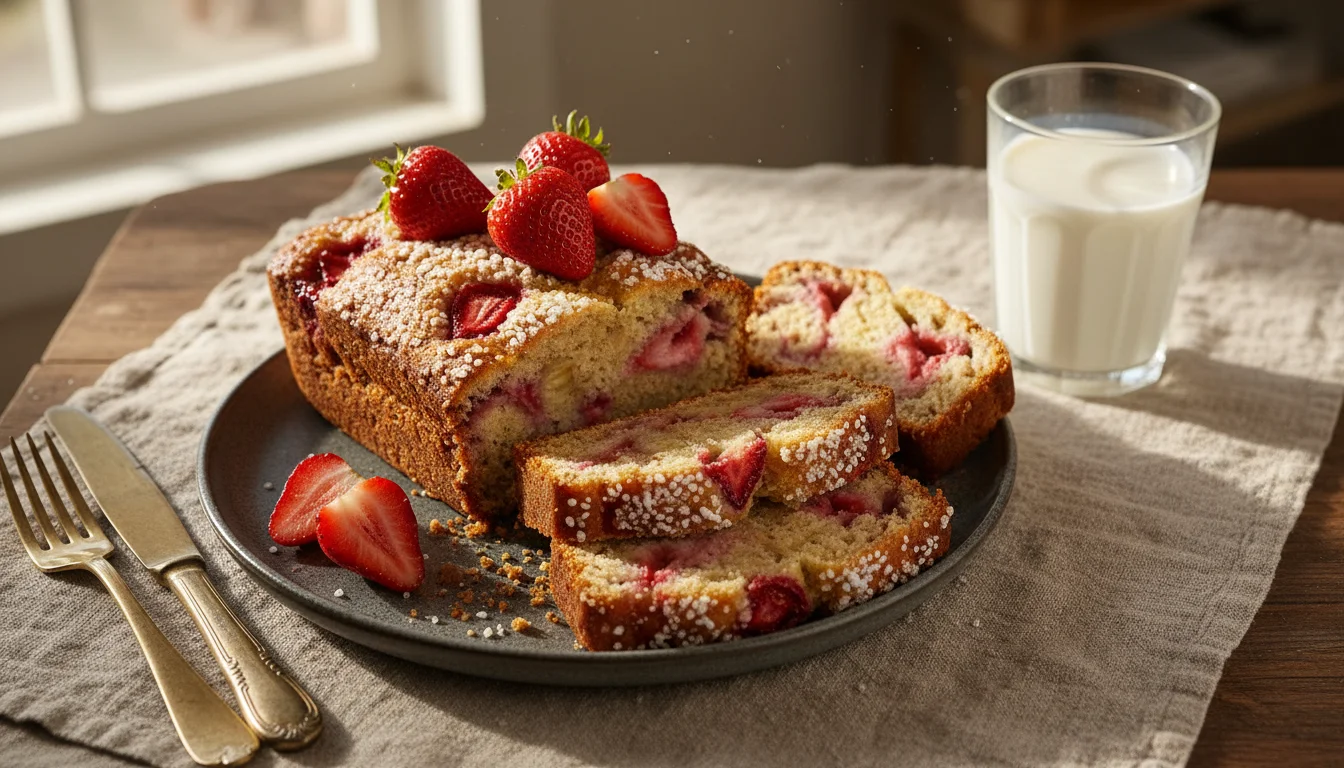 Photo de : Ultra-Moist Strawberry Banana Bread: The "No-Sog" Summer Secret